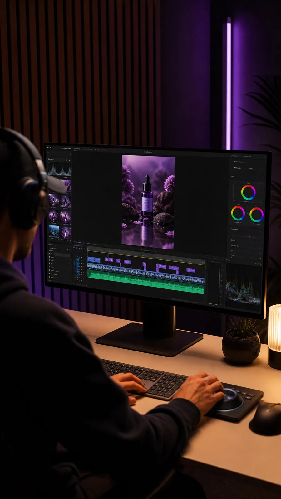 Línea de tiempo de una edición de video vertical